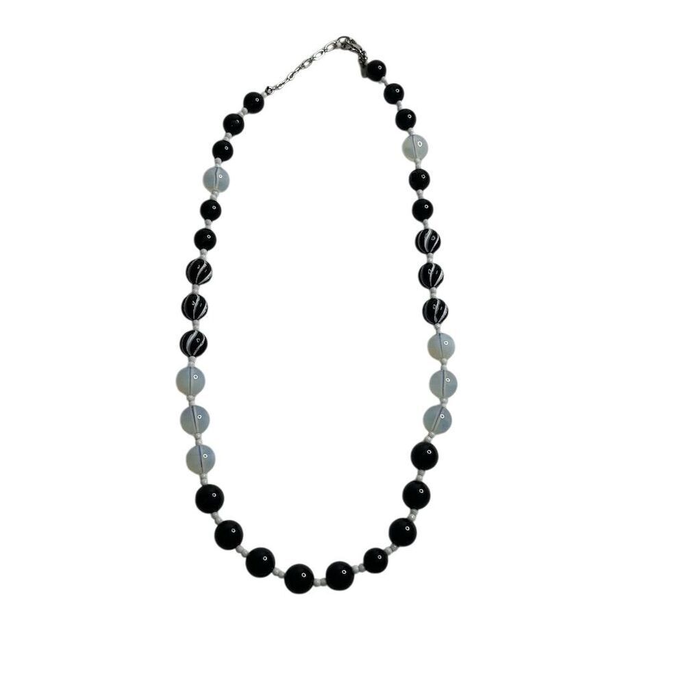 Rachel Black Beaded‎ Necklace Adjustable Chain Clasp Gift